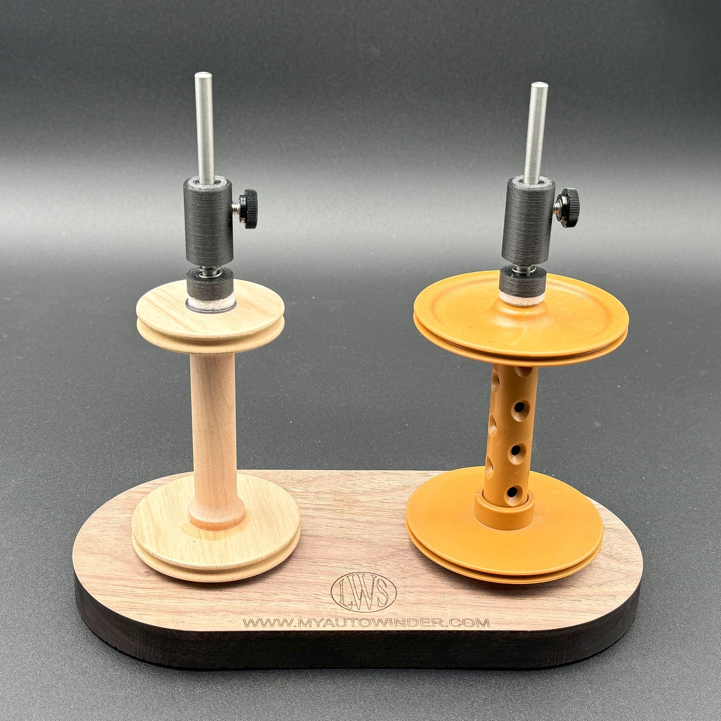 Walnut Lazy Kate with Bobbin Clutches